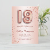 19誕生日-バラ金ゴールドバルーン 招待状 (スタンド正面)