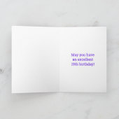 19誕生日:ピンクストライプ色のハートと19" +名前 カード (内部)