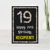 19誕生日:フローラ花数名前をカスタムする カード (正面)