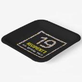 19誕生日:フローラ花数名前をカスタムする ペーパープレート (傾斜あり)