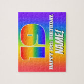 19誕生日— 数々の – 色のレインボーパターン「19」 ジグソーパズル (縦)