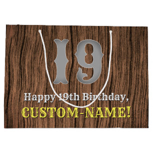 19誕生日: Country インスパイア Western Look, Name ラージペーパーバッグ