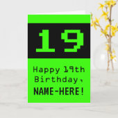 19誕生日:Nerdy / オタク系のスタイル「19」と名前 カード (黄色い花)