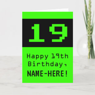 19誕生日:Nerdy / オタク系のスタイル「19」と名前 カード