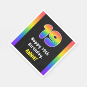 19誕生日: Rainbow Spectrum # 19,名前をカスタムする スタンダードランチョンナプキン (角)