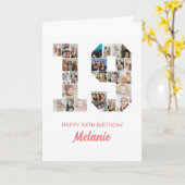 19誕生日Number 19写真集パーソナライズされた カード (黄色い花)