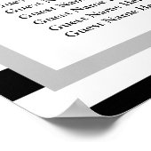 190白/黒ストライプの結婚座席表 ポスター (角)