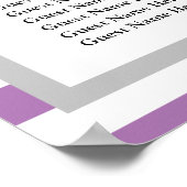 190紫/白ストライプの結婚座席表 ポスター (角)