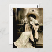 1900パリジャン人女性シャンパンを飲む ポストカード (正面/裏面)