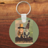 1900匹の猫が帽子をかぶったRPPC キーホルダー (正面)