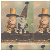 1900匹の猫が帽子をかぶったRPPC ファブリック (クローズアップ)