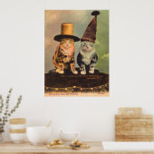 1900匹の猫が帽子をかぶったRPPC ポスター (キッチン)