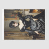 1900年に黒いドレスを着た高級社会女性 薄葉紙 (正面)