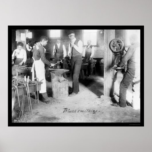 1900年のアフリカ系アメリカ人の鍛冶職人 ポスター (正面)