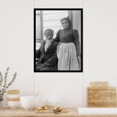 1900年のアフリカ系高齢者カップル ポスター (キッチン)