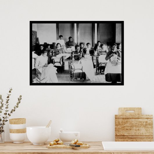 1900年のアメリカのシームレスアフリカ人 ポスター (キッチン)