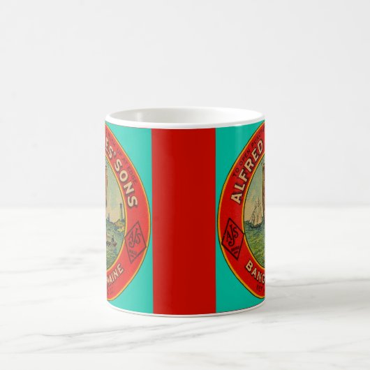 1900年のアルフレッドジョーンズの息子のFinnan Haddieのラベル頃 コーヒーマグカップ (中央)