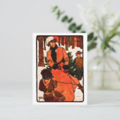 1900年のアールヌーボーのクリスマス シーズンポストカード (スタンド正面)