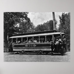 1900年のコロンビアの鉄道のトロリーポスター ポスター