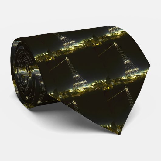 1900年のパリ博覧会で照らされるエッフェル塔 ネクタイ (ロール)