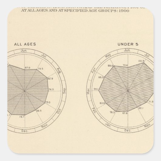 1900年の月ごとの113人の死亡 スクエアシール (正面)