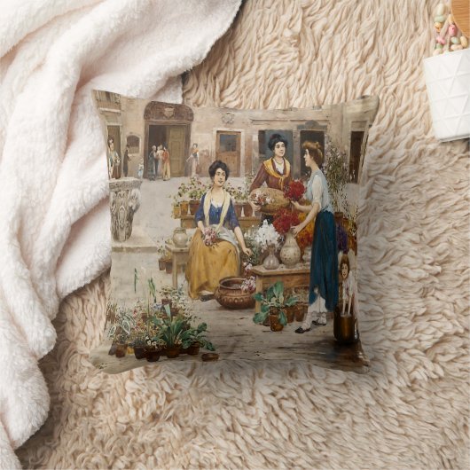 1900年の装飾用クッションのイタリアンな花の市場イタリア クッション (ブランケット)