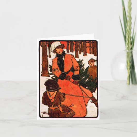 1900年アールヌーボー・クリスマス シーズンカード (正面)