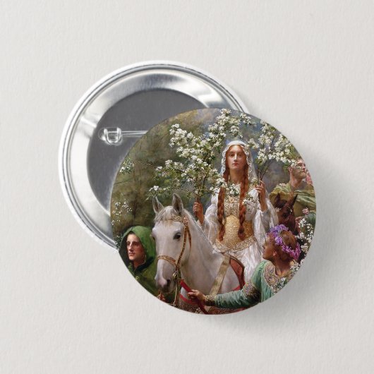 1900年ジョン・コリアーによるギニー女王のメイイング 缶バッジ (正面&裏面)