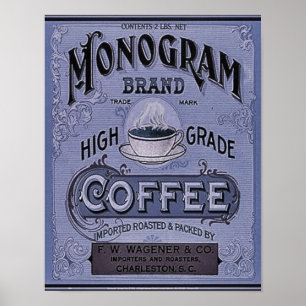 1900年モノグラムコーヒー広告 ポスター