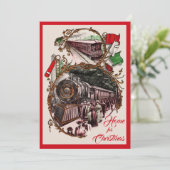 1900年代のクリスマスツリートパーティー招待状 招待状 (スタンド正面)