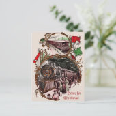 1900年代のクリスマス列車のホーム シーズンポストカード (スタンド正面)