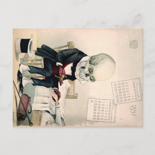 1900年代のスカル、スケルトン製薬および ポストカード (正面)