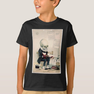 1900年代のスカル、骨組薬剤の広告 Tシャツ