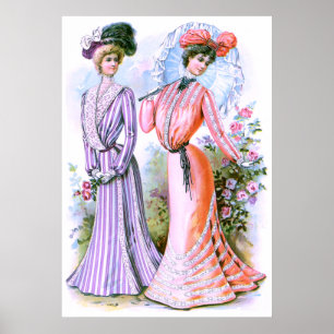 1900年代のファッションの服 ポスター