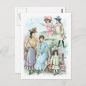 1900年代のファッション帽子 ポストカード (正面/裏面)