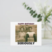 1900年代の写真とハッピーバースデーメッセージのポストカード ポストカード (スタンド正面)