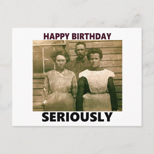 1900年代の写真とハッピーバースデーメッセージのポストカード ポストカード (正面)