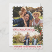 1900年代の列車に乗ってクリスマスを祝うホーム フォトカード シーズンカード (裏面)