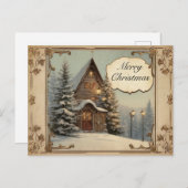 1900年代の初めのアンティーククリスマスホリデーモチーフ シーズンポストカード (正面/裏面)