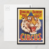 1900年代の古いオリジナルヴィンテージのトラサーカスポスター ポストカード (正面/裏面)
