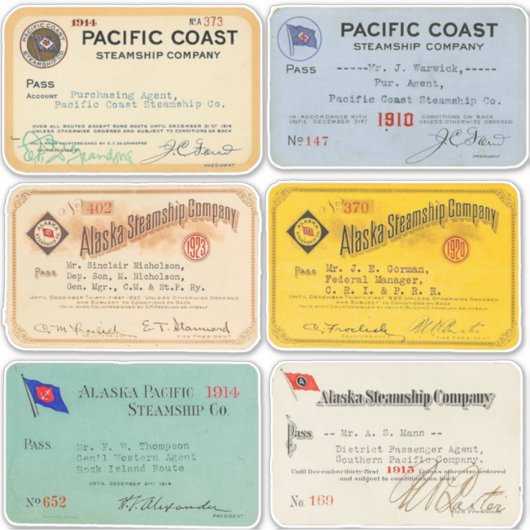 1900年代の本格的なアラスカと太平洋の蒸気船パス シール (正面)