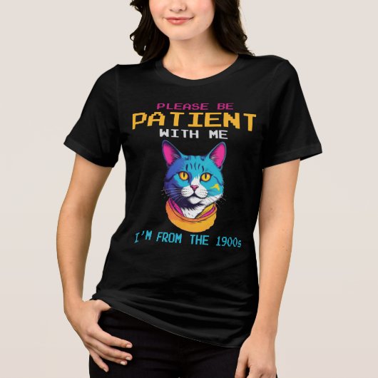 1900年代の猫は我慢してほしい トライブレンドＴシャツ (正面)