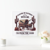 1900年代の私に我慢して下さいおもしろい スクエア壁時計 (ホーム)