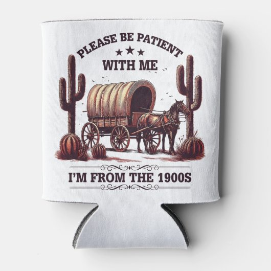 1900年代の私に我慢して下さいおもしろい 缶クーラー (正面)