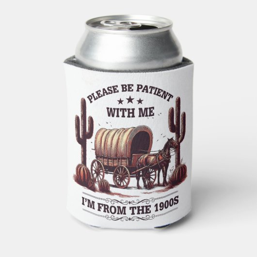 1900年代の私に我慢して下さいおもしろい 缶クーラー (缶裏面)