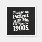 1900年代の私に我慢して下さい スタンダードカクテルナプキン (正面)