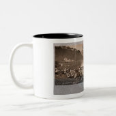 1900年代スイス郵便はがきデザイン ツートーンマグカップ (左)