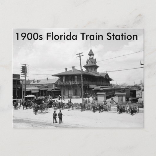 「1900年代フロリダの鉄道駅」ポストカード ポストカード (正面)