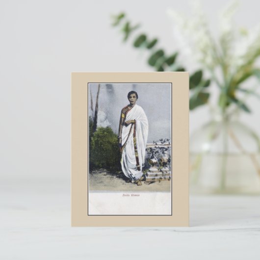 1900年代ヴィンテージインド、ヒンズー教の女性 ポストカード (スタンド正面)