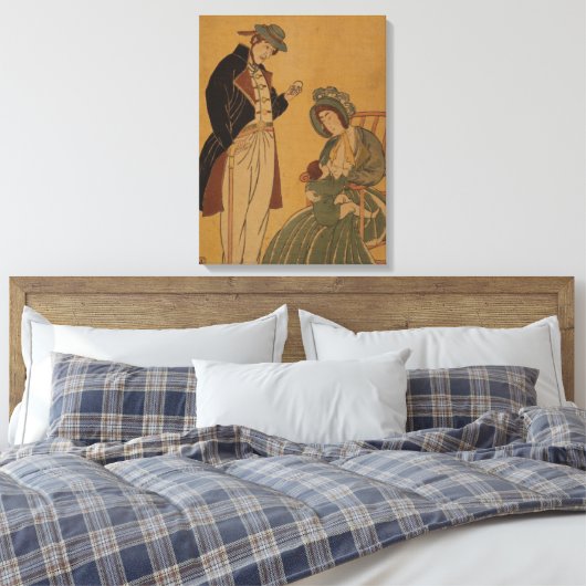 1900年代以前のアメリカのヴィンテージのアートイメージ キャンバスプリント (インサイチュ (寝室))